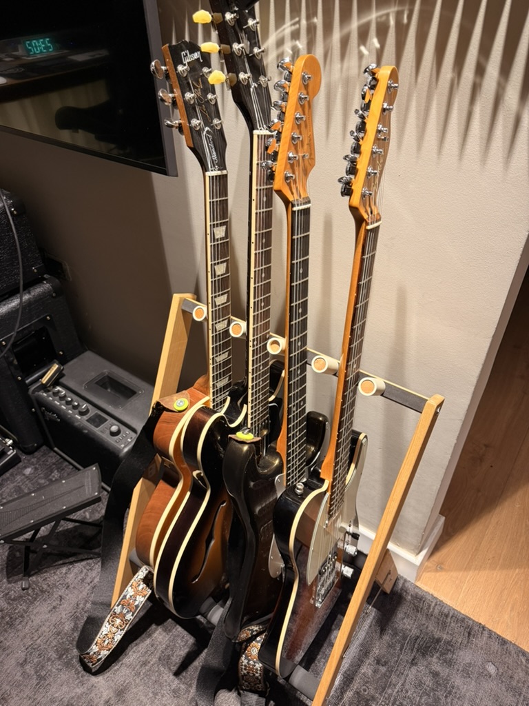 Guitars together in Moshe's studio